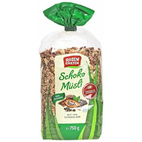 Musli cu ciocolata, eco-bio, 750g - Rosen Garten