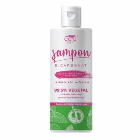 Sampon 99.5% vegetal cu bicarbonat, urzica, mesteacan si castane, 200ml - CETA
