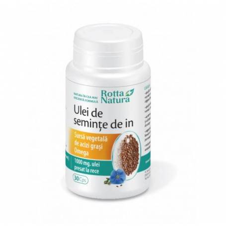 Ulei de seminte de in 1000mg 30cps - Rotta Natura