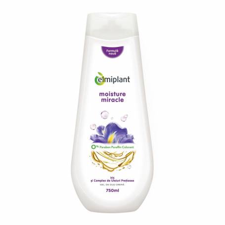 Gel de dus crema cu iris si complex de uleiuri pretioase Moisture Miracle, 750ml - ELMIPLANT