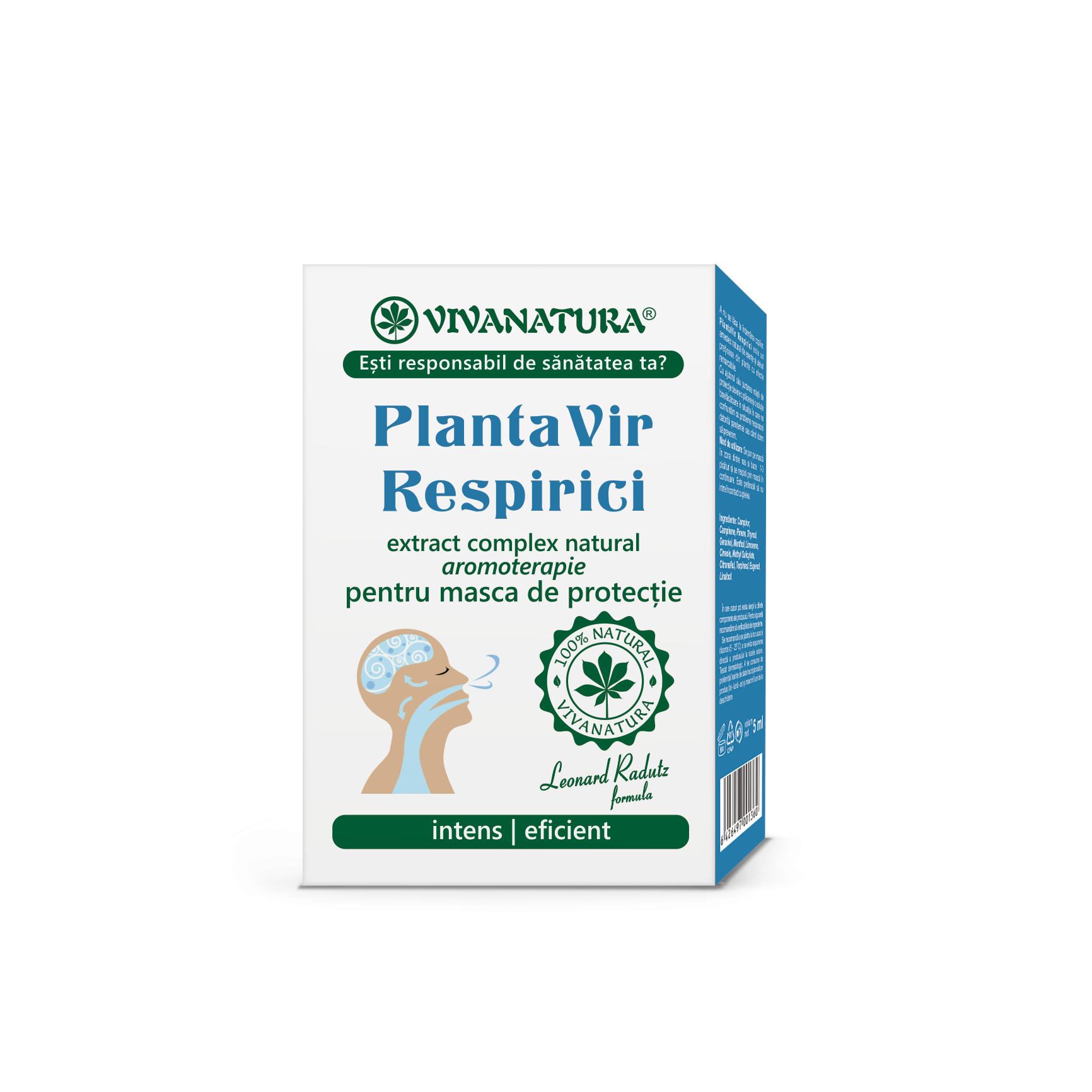 Plantavir respirici extract complex natural aromoterapie pentru masca de protectie, 5ml - vivanatura