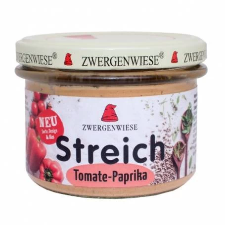 Pate vegetal cu tomate si ardei, eco-bio, 180g - Zwergenwiese