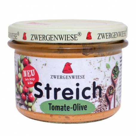 Pate vegetal cu tomate si masline, eco-bio, 180g - Zwergenwiese