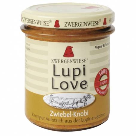 Lupi Love crema tartinabila din lupin cu ceapa si usturoi, eco-bio, 180g - Zwergenwiese