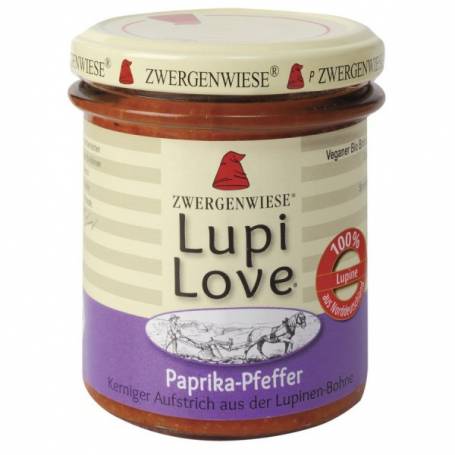 Lupi Love crema tartinabila din lupin cu ardei si piper, eco-bio, 165g - Zwergenwiese