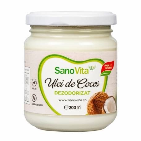 ULEI DE COCOS DEZODORIZAT, 200ML - Sano Vita