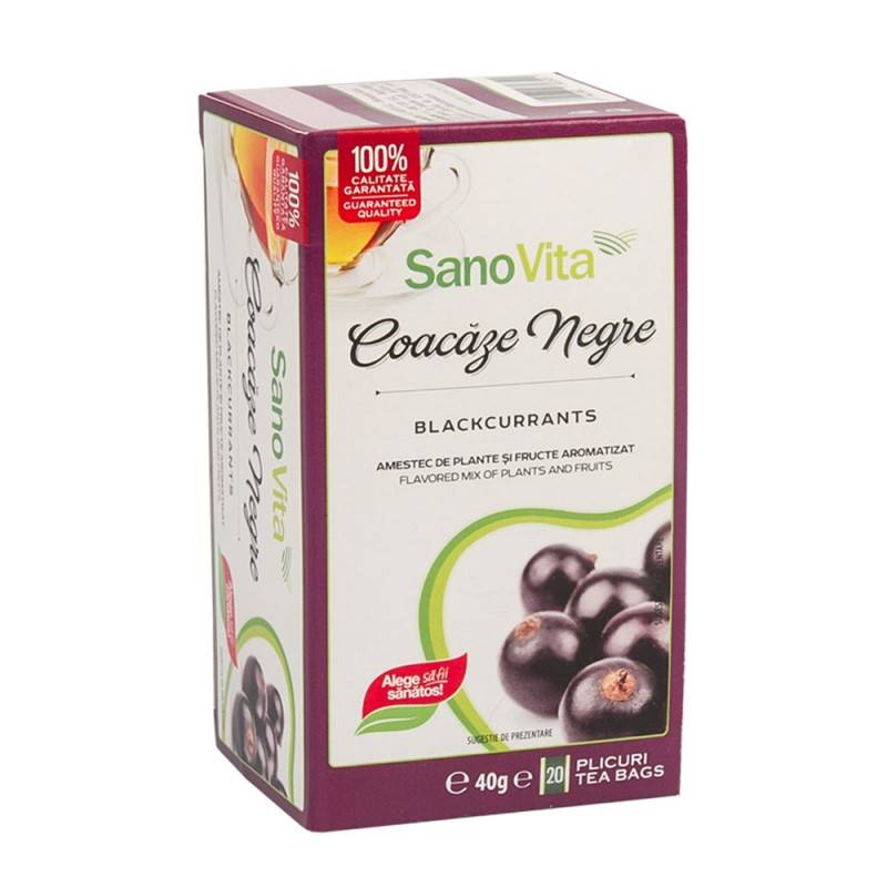 Ceai de coacaze negre, 20plicuri - sano vita