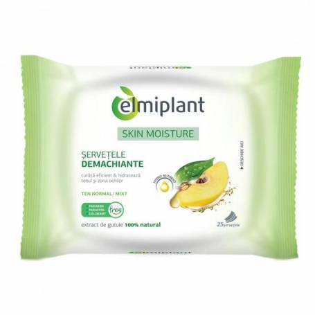 Skin Moisture servetele demachiante pentru ten normal si mixt, 25buc - ELMIPLANT