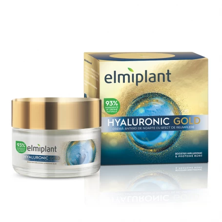 Crema antirid de noapte, Hyaluronic Gold, 50ml - ELMIPLANT