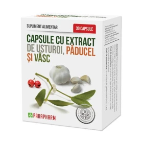 Capsule cu extract de Usturoi cu Paducel si Vasc, 30cps - QUANTUM PHARM