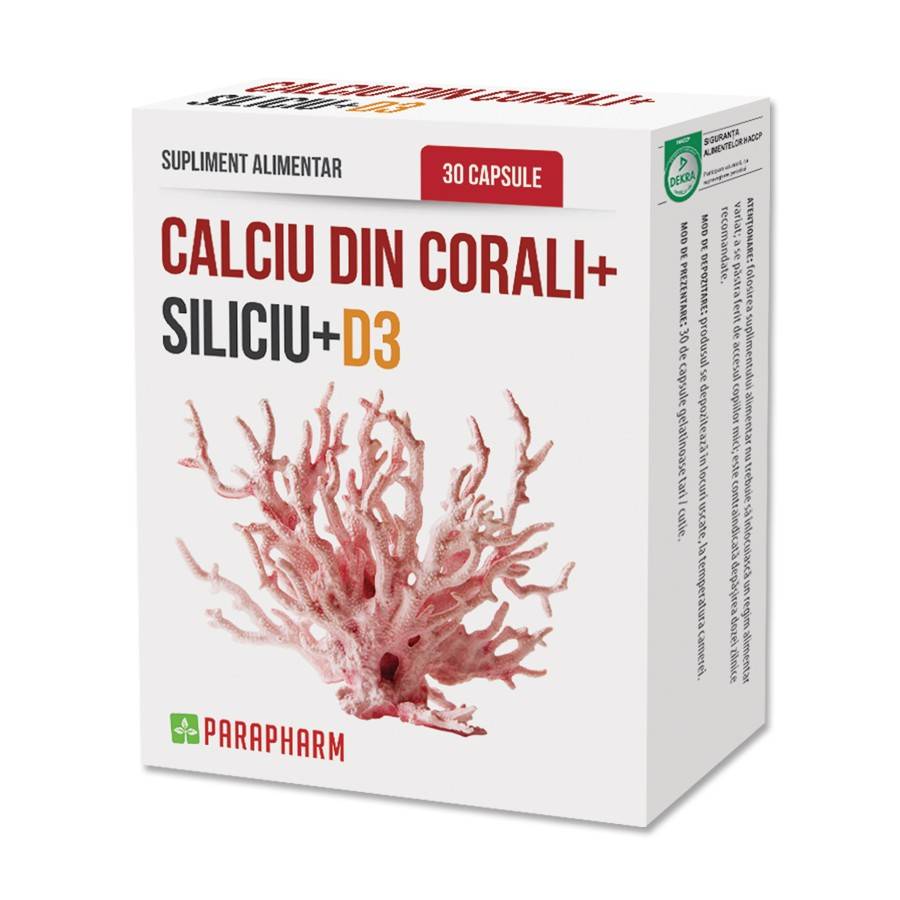 Calciu din corali, siliciu si vitamina d3, 30cps - quantum pharm