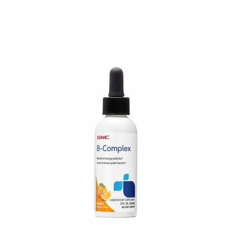 B-COMPLEX, COMPLEX DE VITAMINE B LICHID, CU AROMA NATURALA DE PORTOCALE, 60 ML - GNC