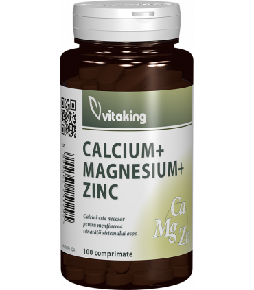 Calcium magneziu si zinc, 100cpr - vitaking