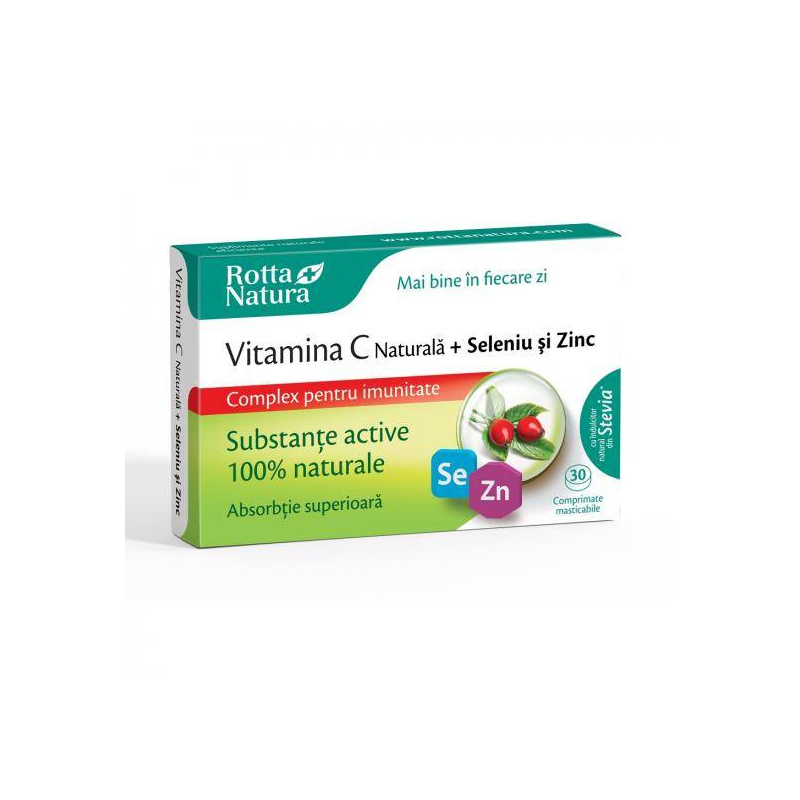 Vitamina C Naturala, Seleniu si Zinc, 30cpr - Rotta Natura