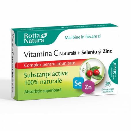 Vitamina C Naturala, Seleniu si Zinc, 30cpr - Rotta Natura