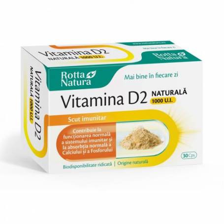 Vitamina D2 naturala, 1000UI, 30cps - Rotta Natura