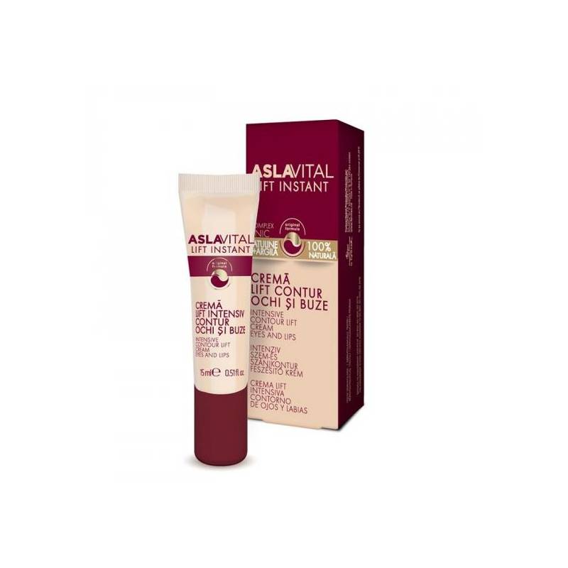 Crema lift intensiv pentru contur ochi si buze, 15ml - Aslavital