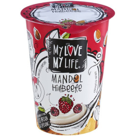 PREPARAT FERMENTAT CU CREMA DE MIGDALE SI ZMEURA, ECO-BIO, 180G - MY LOVE MY LIFE