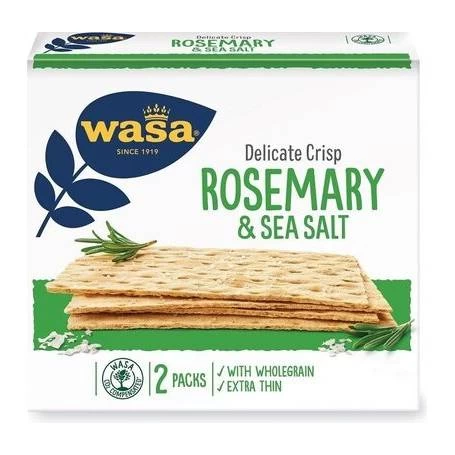 Delicate crisp rosemary, paine prajita crocanta cu sare de mare, Wasa, 190g - Barilla