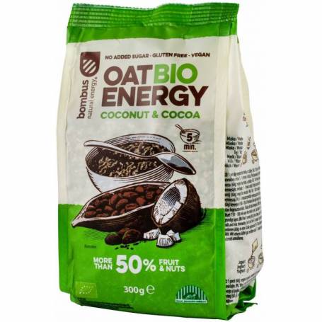 TERCI ENERGY DE OVAZ CU NUCA DE COCOS SI CACAO, ECO-BIO, 300G - BOMBUS