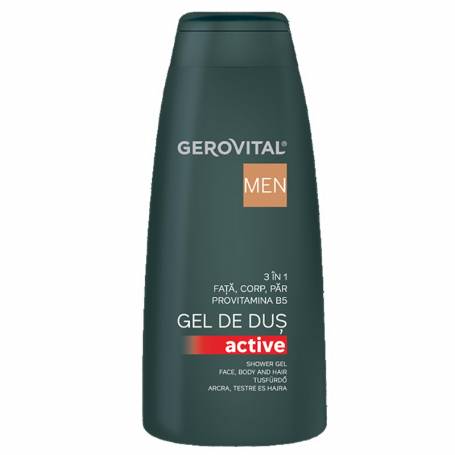 Gel de dus 3 in 1 Active, 400ml - Gerovital Men