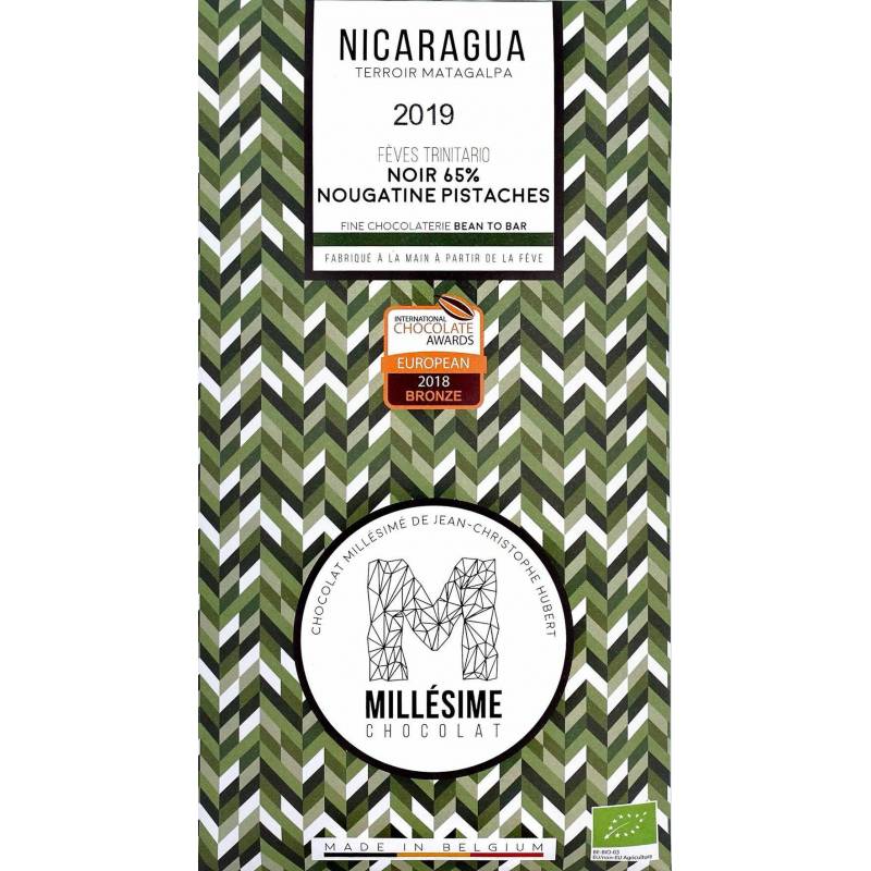 Ciocolata belgiana cu umplutura de fistic, artizanala, Nicaragua,
