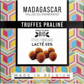 Trufe de ciocolata belgiana cu praline artizanale, Madagascar, eco-bio, 75g - Millesime