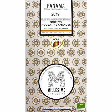 Ciocolata belgiana cu umplutura de migdale artizanala, Panama, eco-bio, 70g - Millesime