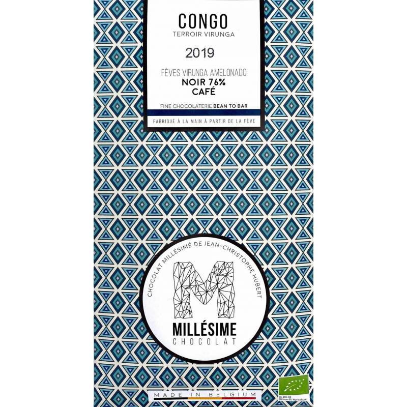 Ciocolata belgiana artizanala cu cafea, Congo, eco-bio, 70g -