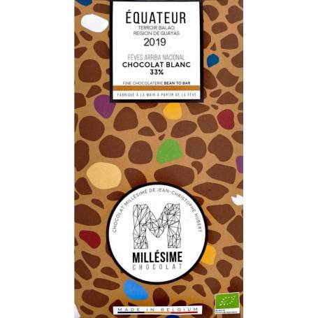 Ciocolata alba belgiana artizanala, Equateur, eco-bio, 70g - Millesime