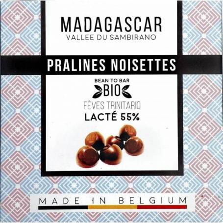 Praline belgiene artizanale cu alune de padure, Madagascar,eco-bio, 75g - Millesime