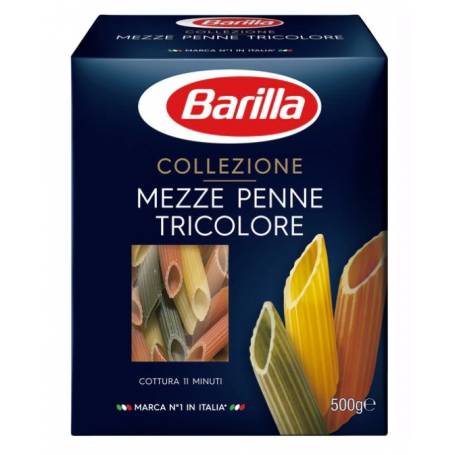 Paste scurte mezze penne tricolore, 500g - Barilla