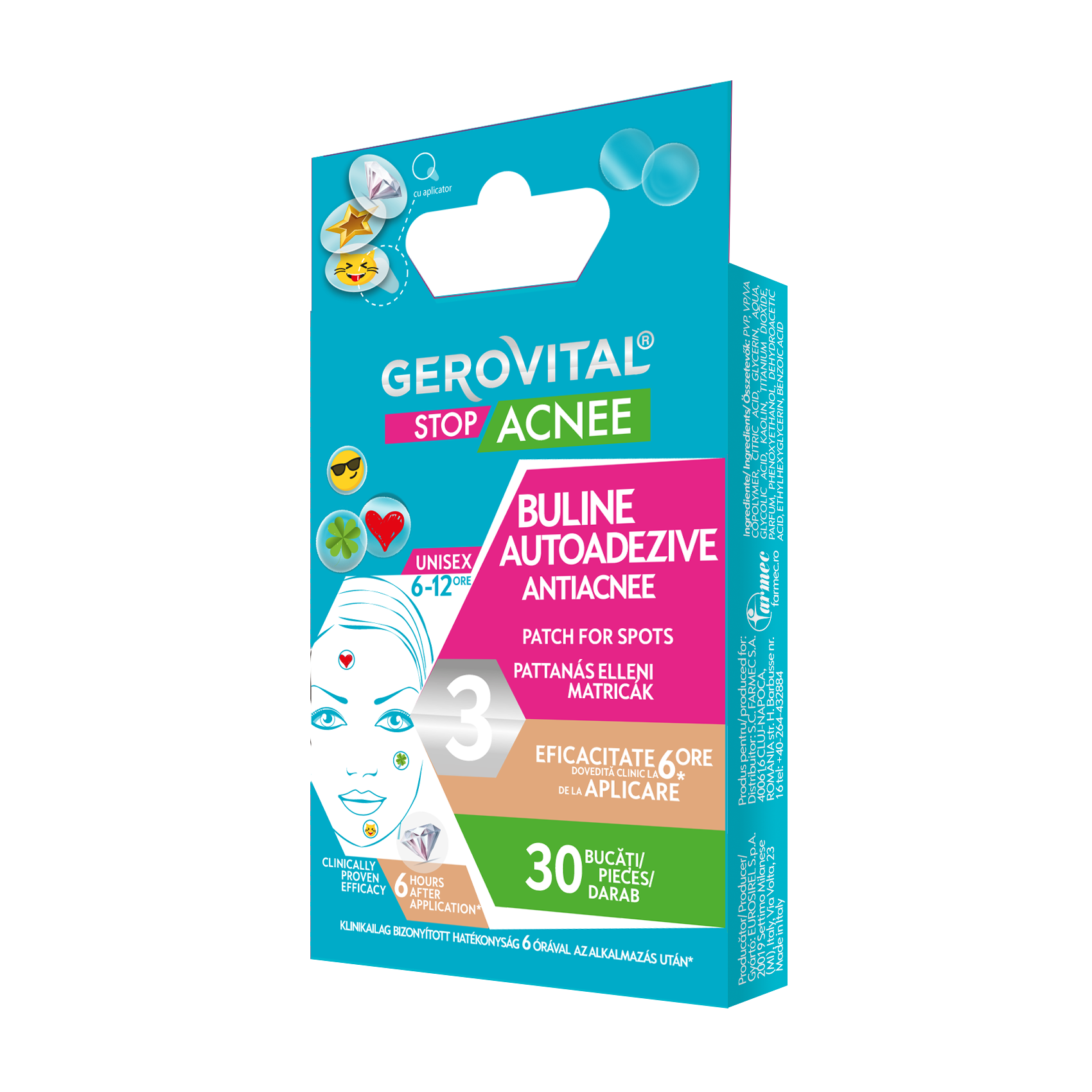Gerovital Plant Buline autoadezive antiacnee, 30buc - gerovital stop acnee