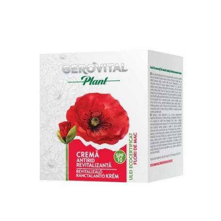 Crema antirid revitalizanta cu ulei de flori de mac SPF10, 50ml - Gerovital Plant
