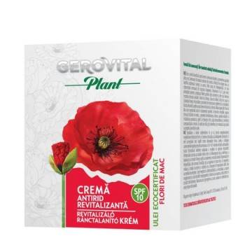 Crema Antirid Revitalizanta Cu Ulei De Flori De Mac Spf10, 50ml - Gerovital Plant