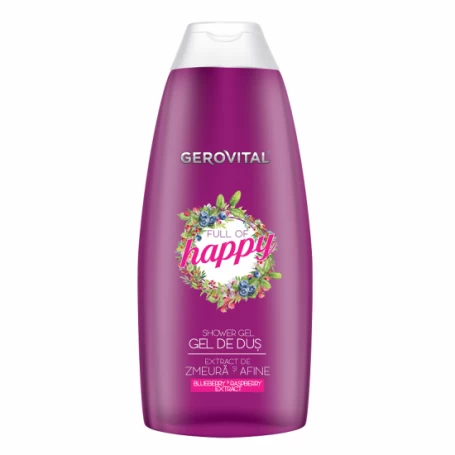 Gel de dus cu extract de zmeura si afine Full of Happy, 250ml - Gerovital
