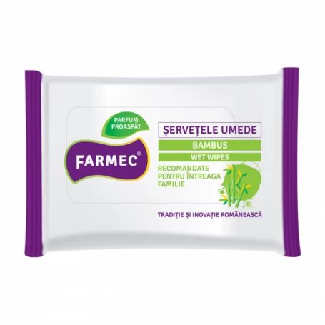 Servetele umede bambus, 15 bucati - Farmec