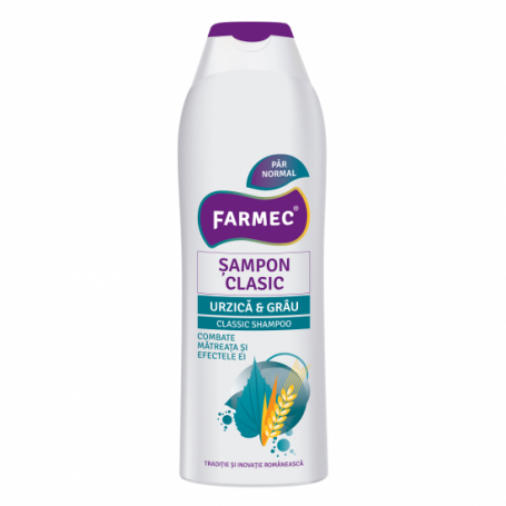 Sampon clasic cu urzica si grau, 400ml - Farmec