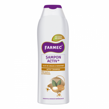 Sampon activ cu ulei de argan si keratina, 400ml - Farmec