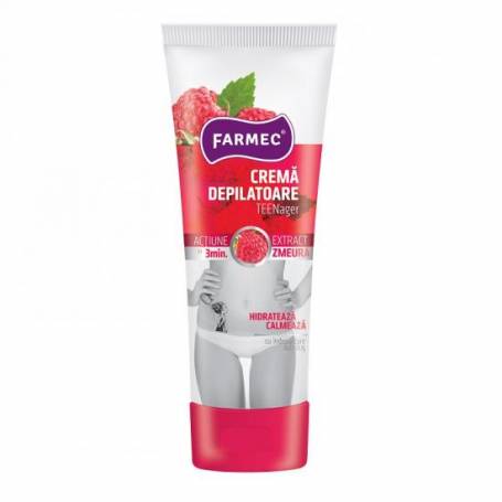 Crema depilatoare pentru piele sensibila cu extract de zmeura, 150ml - Farmec