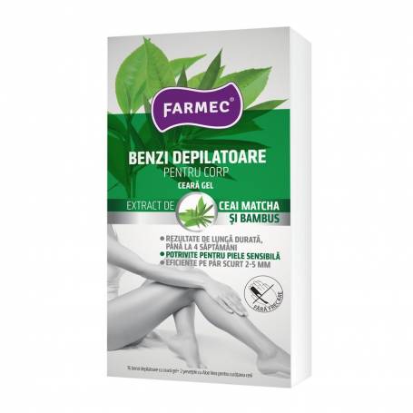 Benzi depilatoare pentru corp cu ceara-gel, 16buc- Farmec