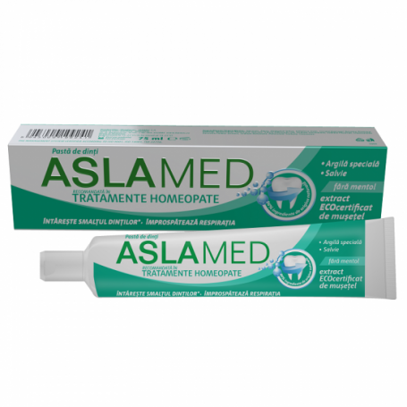 Pasta de dinti recomandata în tratamente homeopate, 75ml - AslaMed