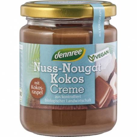 Crema nuss-nougat cu cocos, VEGANA, eco-bio, 250g - Dennree