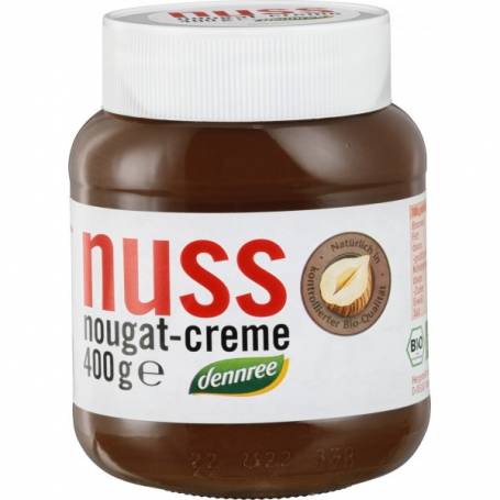 Nuss-Nougat Crema de ciocolata cu alune, eco-bio, 400g - Dennree