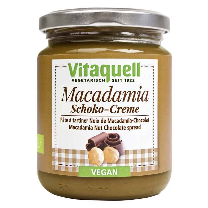 Crema de ciocolata si nuci de macadamia, 250g - Vitaquell