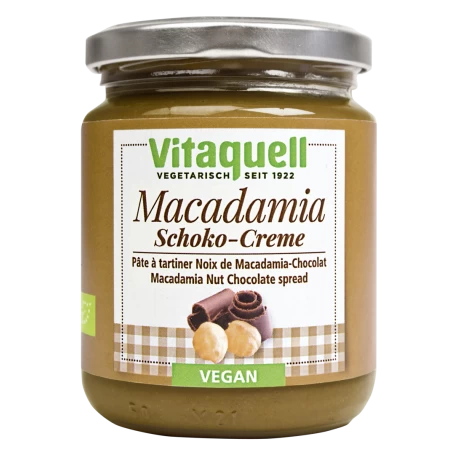 Crema de ciocolata si nuci de macadamia, 250g - Vitaquell