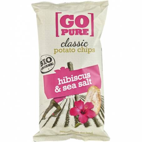 Chipsuri de cartofi cu hibiscus si sare de mare, eco-bio, 125g - Go Pure