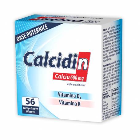 Calcidin Calciu, 600mg, 56cpr - Zdrovit