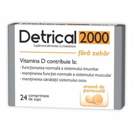 Detrical D3 cu aroma portocale, 2000 UI, 24cpr -  ZDROVIT