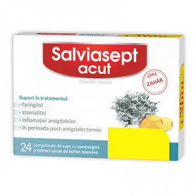 Salviasept Acut fara zahar, 24cpr - ZDROVIT